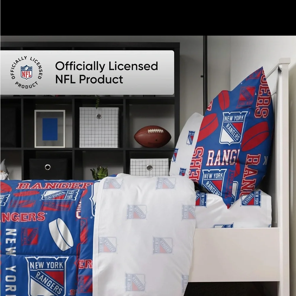 New York Rangers 5 piece full bedding set